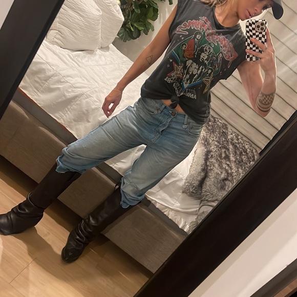 R13 drop crotch cropped distressed jeans sz 25 - Picture 4 of 11